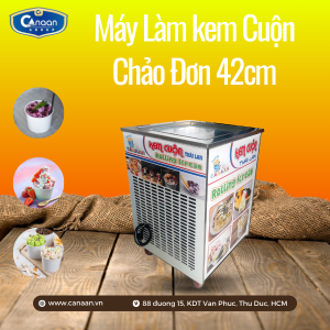Máy làm kem cuộn Thái Lan chảo đơn 42cm