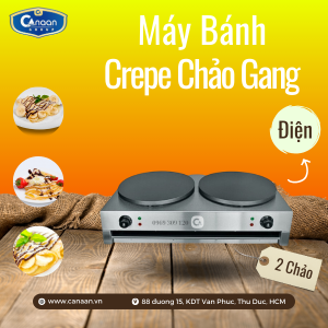 Máy bánh crepe 2 chảo dùng điện BK5