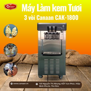 Máy làm kem tươi 3 vòi Canaan CAK-1800