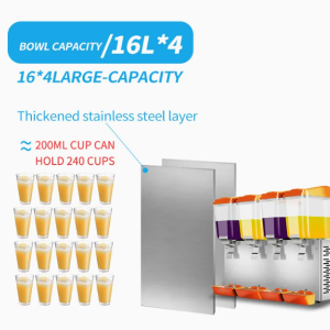 Bốn bình chứa 72L của Máy Làm Mát Nước 4 Ngăn Làm Lạnh Kiểu Khuấy