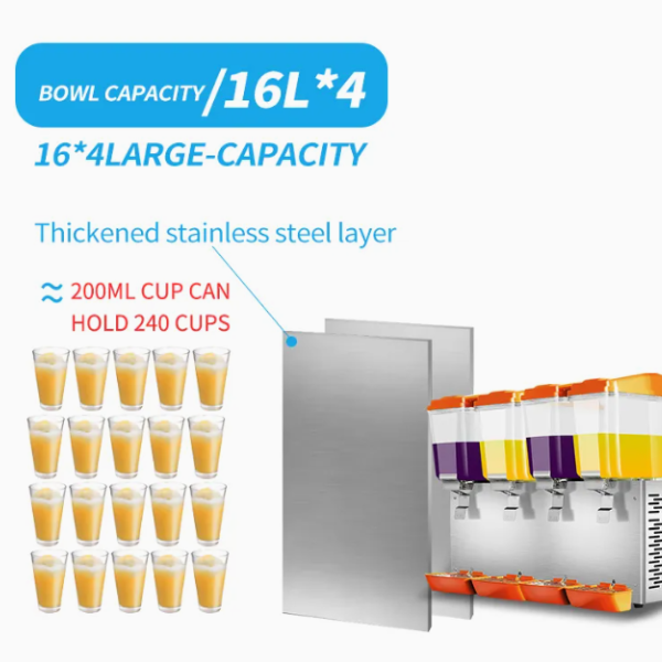 Bốn bình chứa 72L của Máy Làm Mát Nước 4 Ngăn Làm Lạnh Kiểu Khuấy